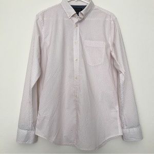 Banana Republic Factory Men’s Slim Fit Button Down White with Red Dots Medium